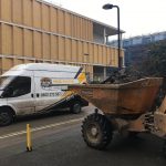 Ian Hamilton Hydraulics van parked in a construction site