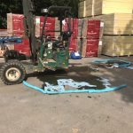 Forklift under repair